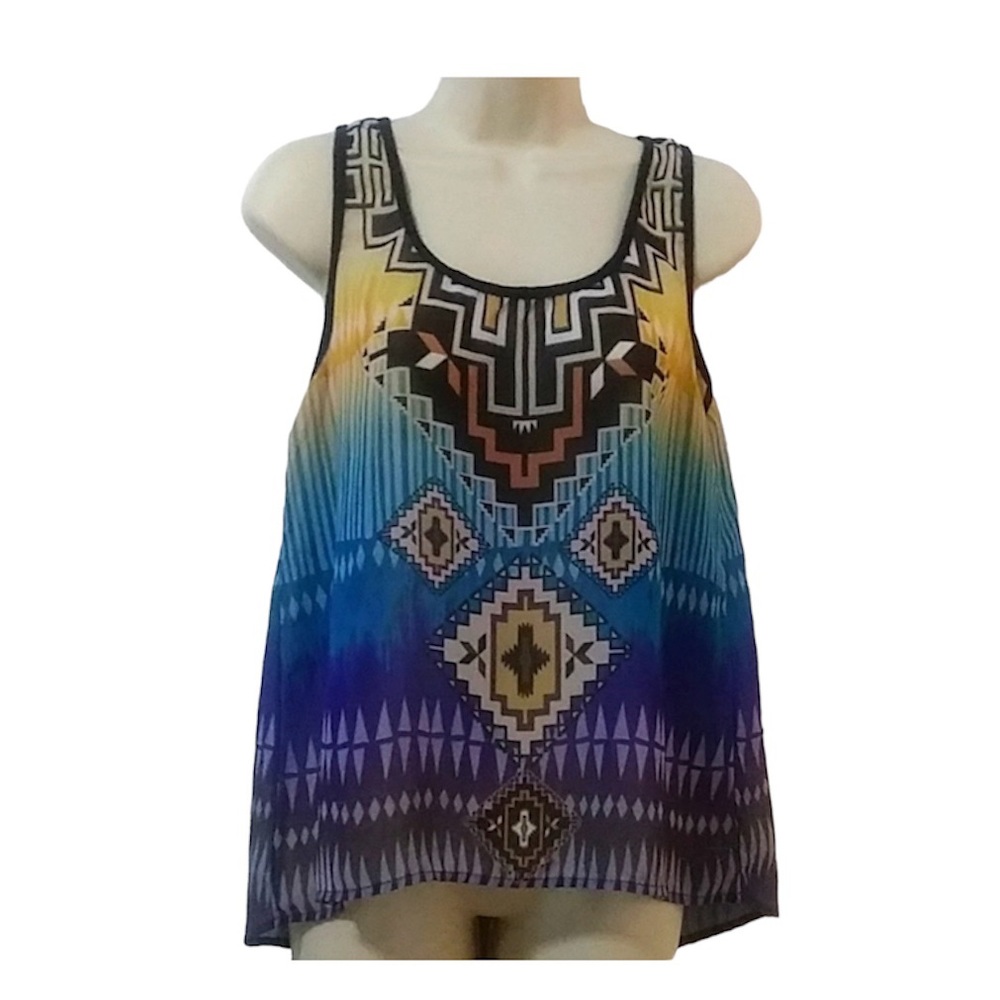 Boho abstract sheer top by Rainbow Size Medium